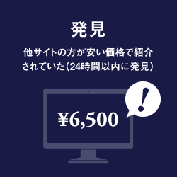 発見：他サイトの方が安い価格で紹介 されていた（24時間以内に発見）